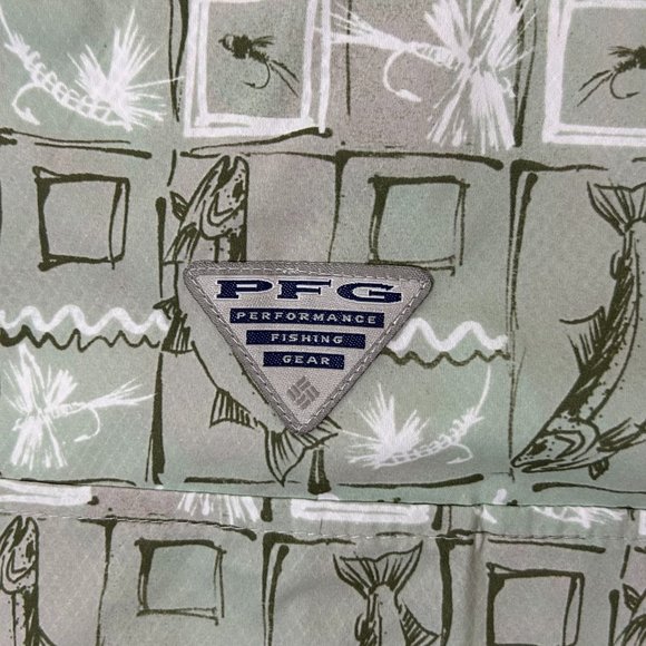 Columbia Men's Super Slack Tide Camp Shirt, Cool Green Trout Batik 5XL - Picture 8 of 13